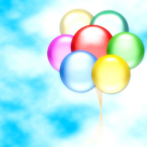 Convite Balões fundo azul